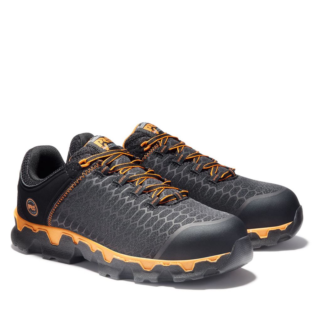 Zapatos De Seguridad Timberland Hombre Pro® Powertrain Sport Alloy Toe Eh Negras/Naranjas - Chile EX